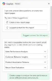 Copilot in Power BI test 2